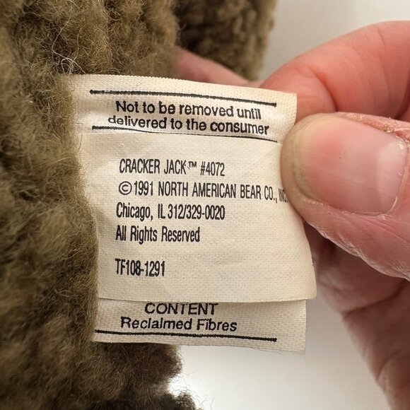 Cracker Jack VTG Sailor Teddy Bear North American Bear 1991 Stuffed Plush 11” - Picture 4 of 11